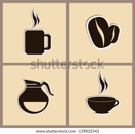 Coffee icons over pink background vector illustration