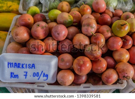 passiflora - fruits at the market stall in the Asian market