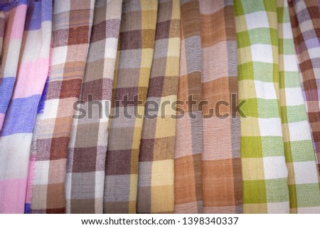 Old Asian striped fabrics inherit fashion.