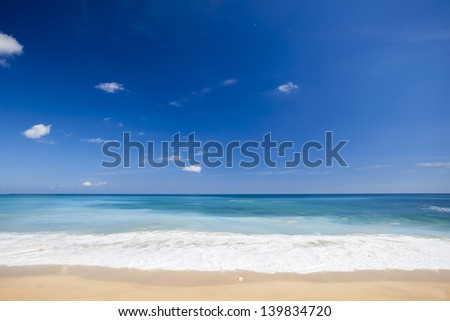 Beautiful landscape picture of a white sand tropical beach