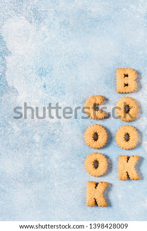 Crackers Arranged as a Word Cookbook, copy space for your text