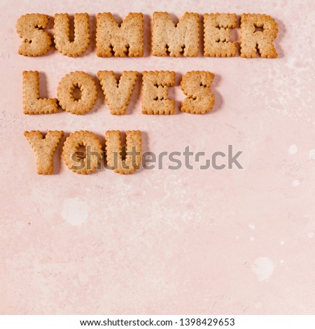 Crackers Arranged as a Phrase Summer Loves U, square