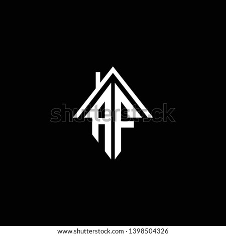 Logo design of AF FA in vector for construction, home, real estate, building, property. Minimal awesome trendy professional logo design template on black background.