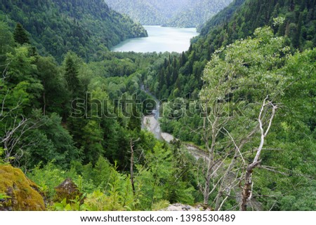 The extraordinary beauty of blue mountain lake in Abkhazia