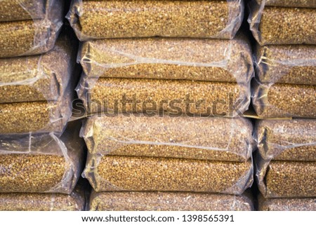 sale of grain packing buckwheat. Agriculture wheat sales
