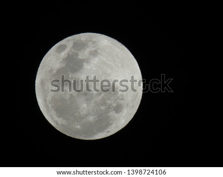 A picture of the moon taken on the night of the recent red moon before the eclipse.