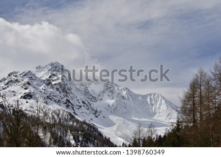 Picture of the Disgrazia hanging glacier in Chiareggio Valley in Rhaetian Alps