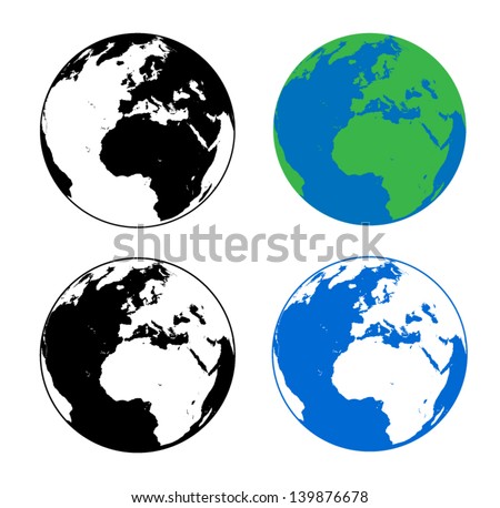 Earth Silhouette Vector Illustrations