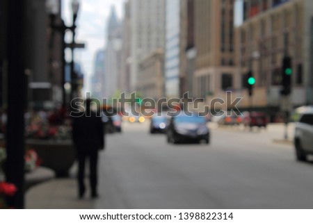 Blurred street view in Chicago