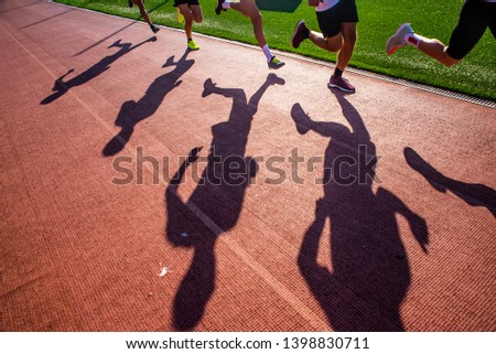 Runners on the track, silhouette, athletics sport photo