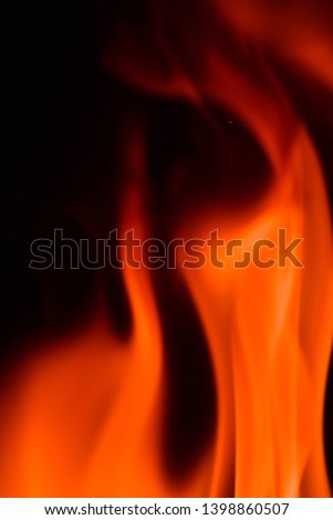 Fire flames on Abstract art black background, Burning red hot sparks rise