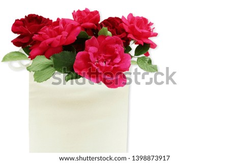 beautiful red roses arrangement for valentines day or love,religion,holiday related concept,copy space on white background