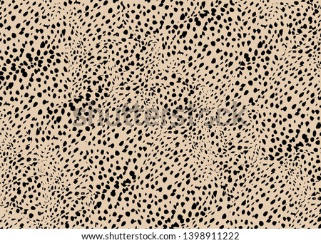 Cheetah skin pattern design. Cheetah spots print vector illustration background. Wildlife fur skin design illustration for print, web, home decor, fashion, surface, graphic design Royalty-Free Stock Photo #1398911222