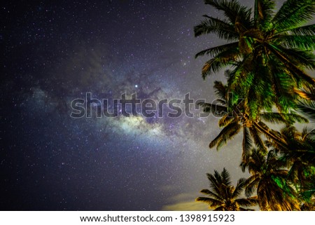 wonderful Milky way galaxy at sky night. the picture is a bit noisy
