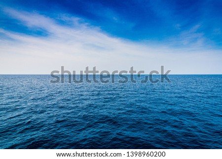 Beautiful sea Landscape with blue sky and tiny clouds on sunny day,Thailand. Royalty-Free Stock Photo #1398960200