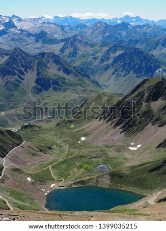 At the top of the Pic du midi in the Pyrenees, France. We can see Lake Oncet too.