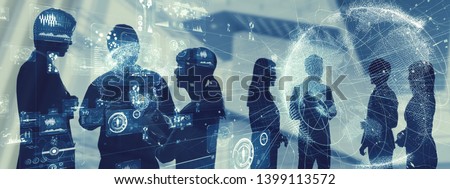 Business and technology concept. Group of engineer. Royalty-Free Stock Photo #1399113572