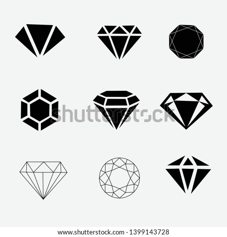 Diamond Icon set - stock vector. - Vector

