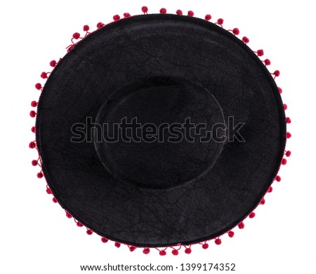 black spanish hat on white background
