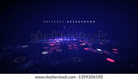 Matrix of countless blocks, big data, quantum computer concept,cloud computing. Royalty-Free Stock Photo #1399206590
