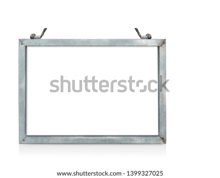 Frame made of old aluminum Leave blank white space, object background, copy space