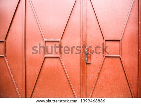 Brown metal doors. Old vintage style.