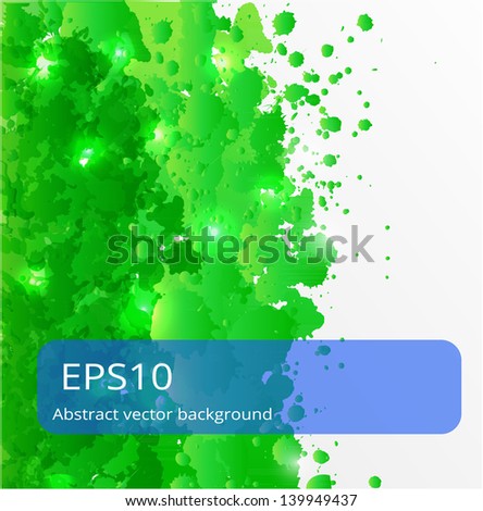 Bright green splash on a white background