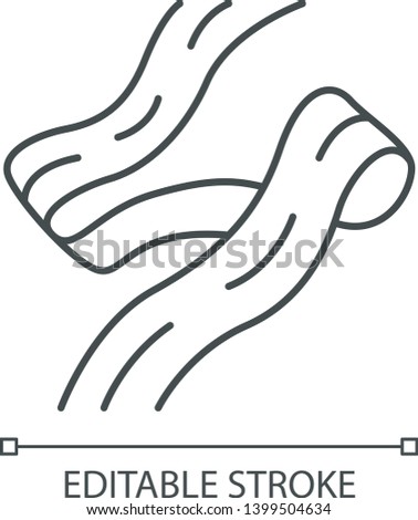 Pappardelle pasta vector linear icon. Homemade noodles. Italian cuisine. Asian food. Fettuccine, tagliatelle. Thin line illustration. Ribbon pasta. Contour symbol. Isolated outline drawing. Editable s