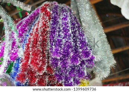 colorful ribbons at Vakil Bazaar, Shiraz, iran                            