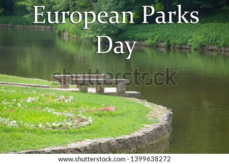 Old bench in the park. May 24 is European Parks Day