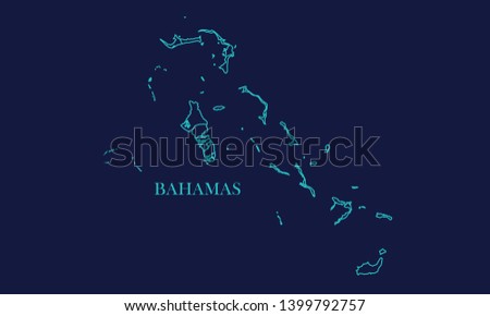 Bahamas Map Background Vector eps10