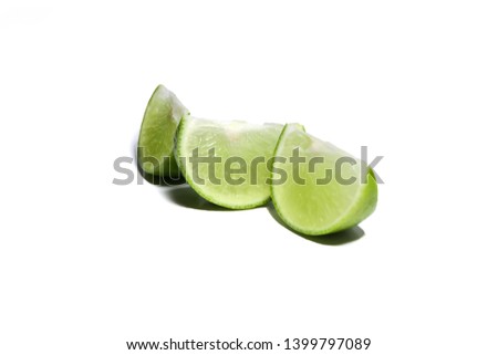 Lime isolated on white background with clipping path 