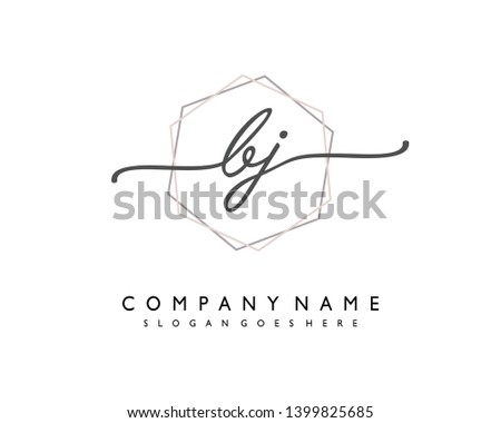 initials letter BJ handwriting logo vector template