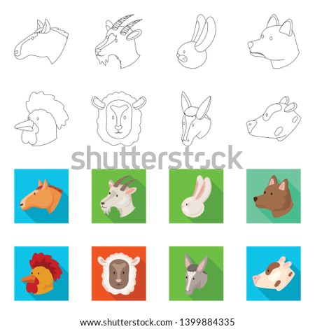 Vector design of agriculture and breeding sign. Collection of agriculture and organic  vector icon for stock.