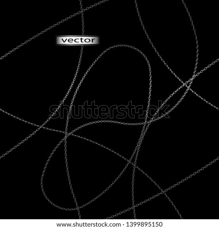 vector illustration of seamless background made of silver tangled chains, iron webs