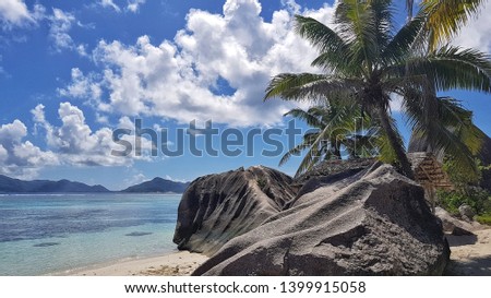 Anse Source D'argent view on la digue island in Seychelles 