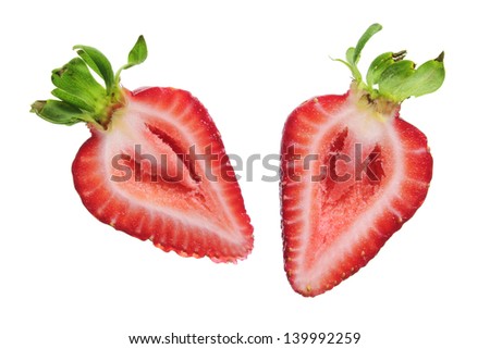 Slices of Strawberry on White Background