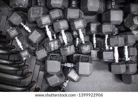 Dumbbell storage in the cross-fit box