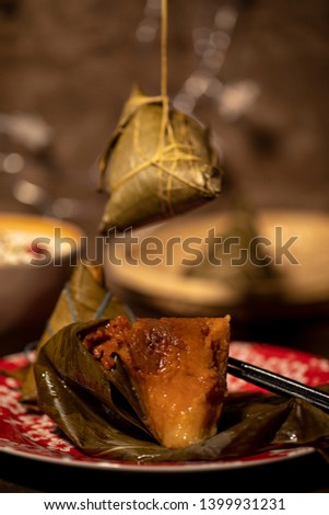 Traditional Chinese rice-pudding，Chinese Traditional Dragon Boat Festival Food