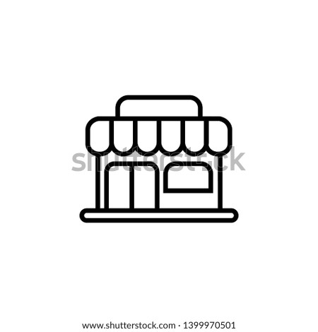 Store outline icon vector. Thin line store outline icon vector illustration. Linear symbol for use on web and mobile apps, logo, print media.