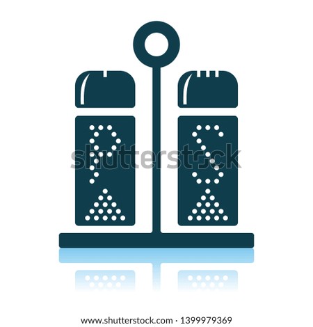 Pepper And Salt Icon. Shadow Reflection Design. Vector Illustration.