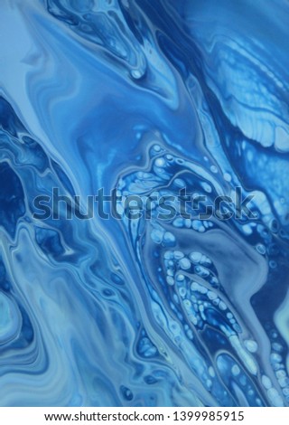 Blue marble painting, fluid art, fashion print, abstract background