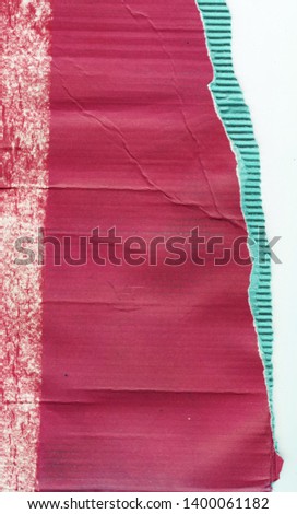 Corrugated colored cardboard red vintage color. Textural paper cardboard background for design