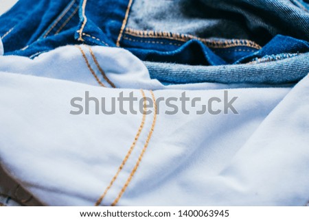 close up detail of blue denim jeans