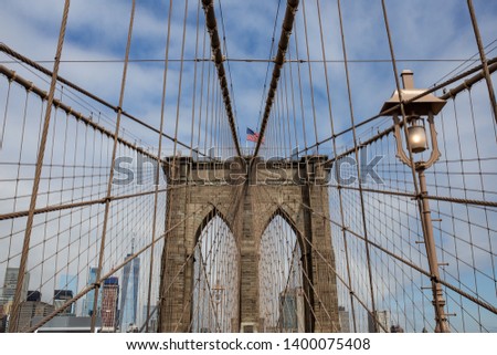 view of the brooklyn bridge and its cables