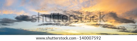 storm clouds at sunset, panorama