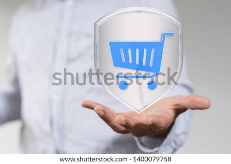 online shopping cart in hand