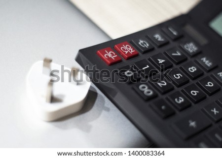 isolated of calculator on the table