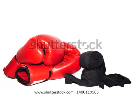 red Boxing gloves and Boxing bandages