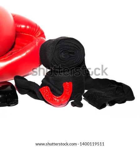 Boxing stuff on white background